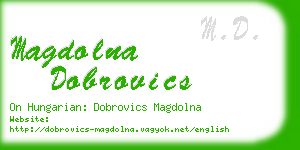 magdolna dobrovics business card